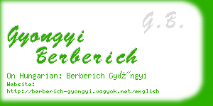 gyongyi berberich business card